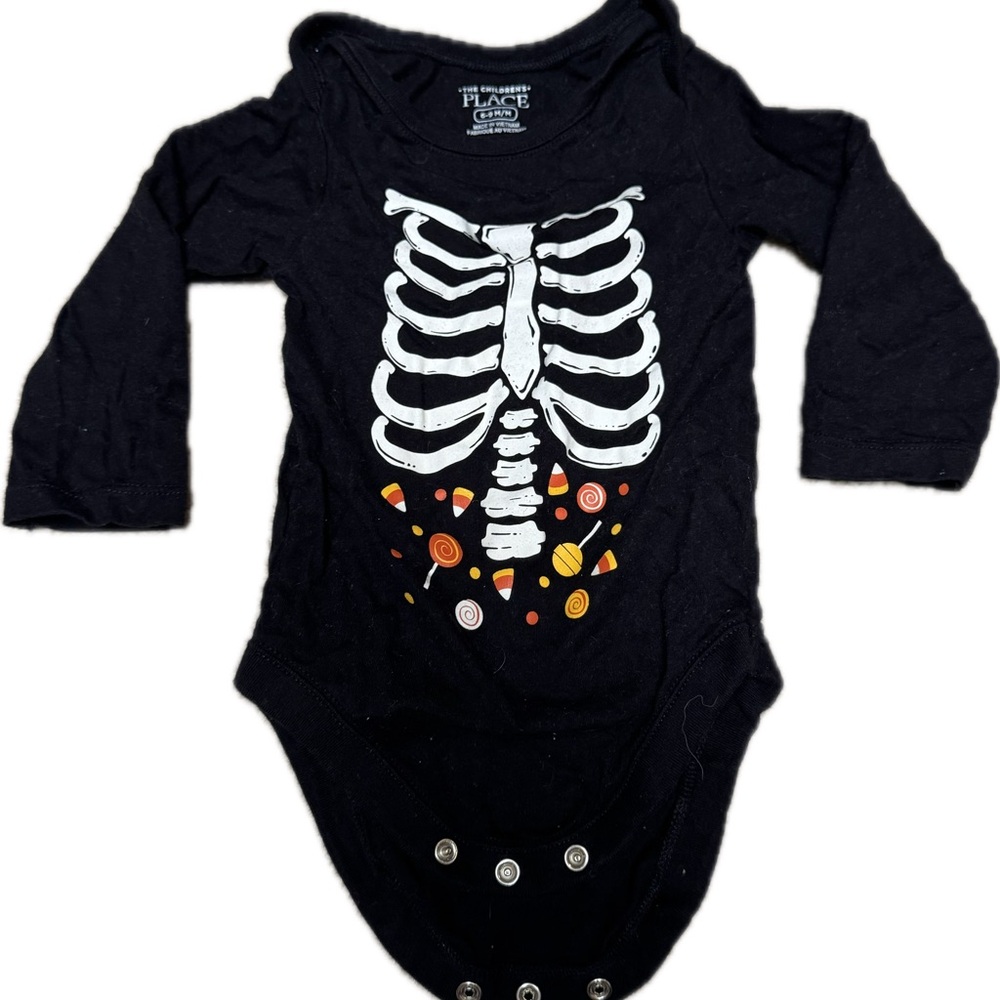 The Children's Place Black Skeleton Bodysuit 6-9 months